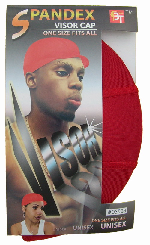 Spandex Visor Cap red